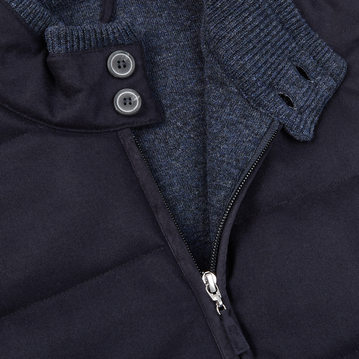 Gran Sasso Navy Blue Virgin Wool Knitted Gilet Baltzar