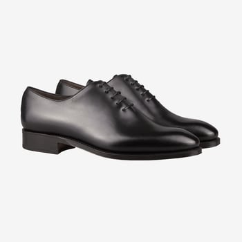 Black Calf Rain Wholecut Oxford Shoes