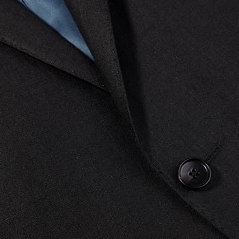 Eduard Dressler Black Pure Linen Summer Suit Closed
