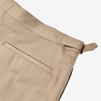 De Petrillo Beige Cotton Twill Modello A Trousers Pocket