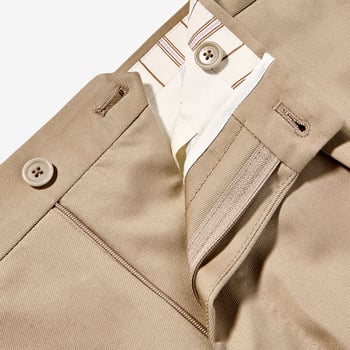 De Petrillo Beige Cotton Twill Modello A Trousers Zipper