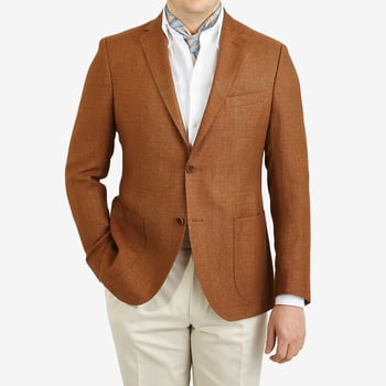 Eduard Dressler Muted Orange Linen Wool Sendrik Blazerr Front