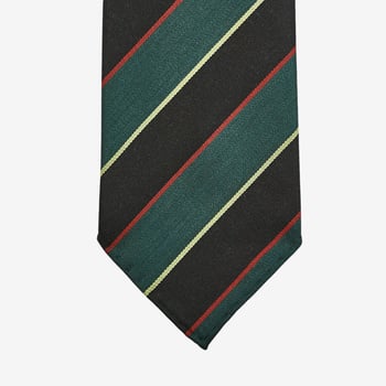 Dreaming of Monday Green Regimental Multi-Striped 7-Fold Wool Tie Striped Tip