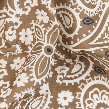 Amanda Christensen Beige Paisley Printed Cotton Bandana Fabric