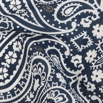 Amanda christensen Navy Paisley Printed Cotton Bandana Fabric