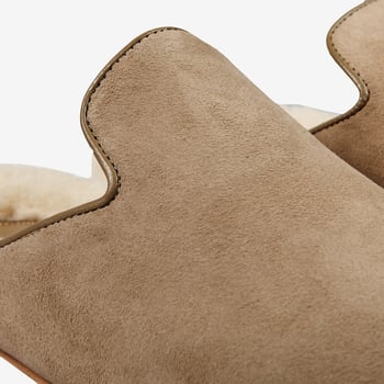Inabo Mole Suede Fritz Shearling Slippers Details