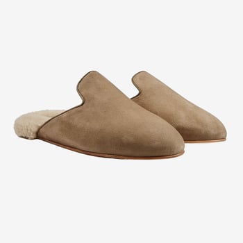 Inabo Mole Suede Fritz Shearling Slippers Front