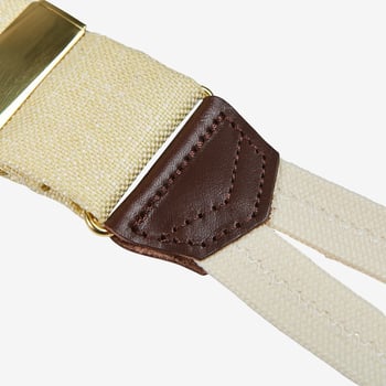 Albert Thurston Cream Hemp Leather 35 mm Braces Detail