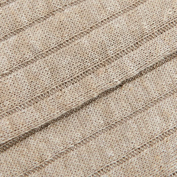 Bresciani Beige Melange Ribbed Linen Socks Fabric