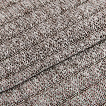 Bresciani Brown Melange Ribbed Linen Socks Fabric