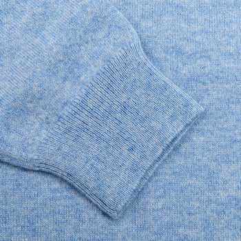 Davida Dusty Light Blue Cashmere Crewneck Sweater Cuff
