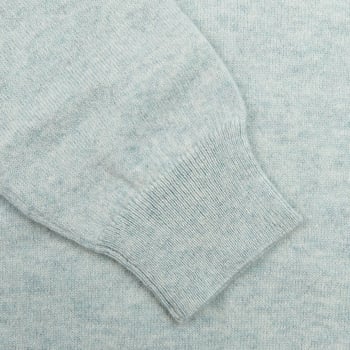 Davida Light Green Cashmere Open Collar Sweater Cuff