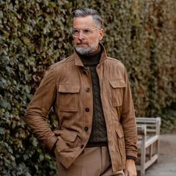 Werner Christ Light Brown Suede Anton Leather Jacket Model