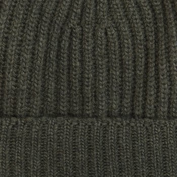 Altea Army Green Wool Cashmere Ribbed Beanie Fabric