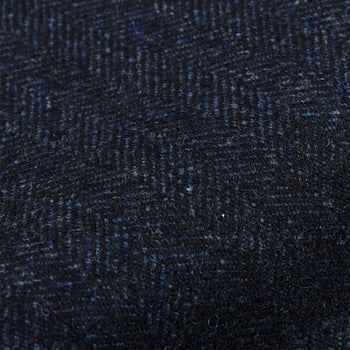 Tagliatore Dark Blue Herringbone Wool Cashmere Coat Fabric