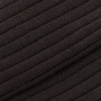 Bresciani Dark Brown Ribbed Wool Nylon Socks Fabric