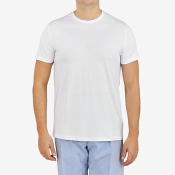 Derek Rose White Micro Modal Stretch T-shirt Front