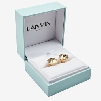 Lanvin Gold Plated Irregular Circular Cufflinks Feature
