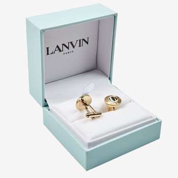 Lanvin Gold Plated Irregular Circular Cufflinks