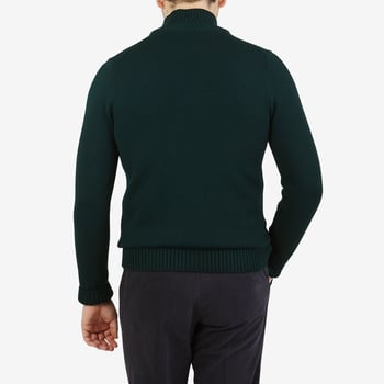 Gran Sasso Green Merino Wool Button Cardigan Back1