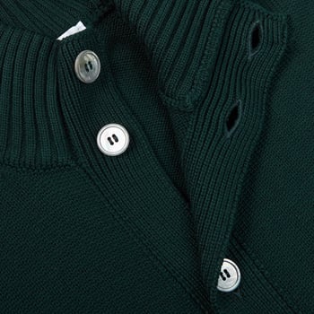 Gran Sasso Green Merino Wool Button Cardigan Open1