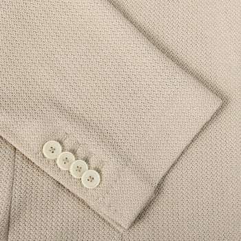 Tagliatore Light Beige Cotton Unconstructed Blazer Cuff