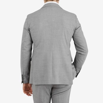 Tagliatore Light Grey Melange High Twist Wool Suit Back1