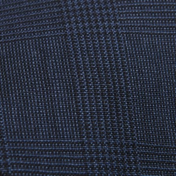 Dreaming of Monday Dark Blue Glen Plaid 7-Fold High Twist Wool Tie Fabric