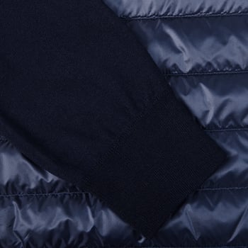 Herno Blue Wool Silk Nylon Padded Jacket Cuff