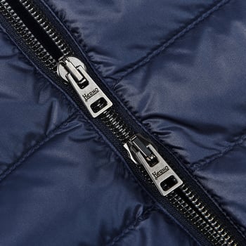 Herno Blue Wool Silk Nylon Padded Jacket Zipper