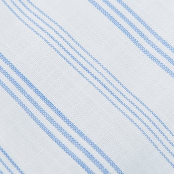 100Hands White Striped Cotton Blackline Short Sleeve Shirt Fabric