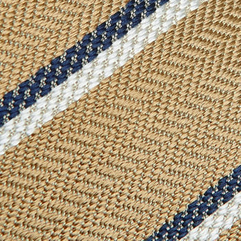 Amanda Christensen Beige Striped Woven Silk Lined Tie Fabric