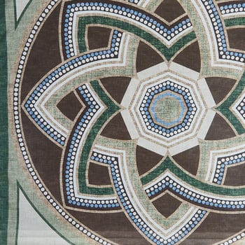 Amanda Christensen Green Cotton Geometrical Print Bandana Pattern