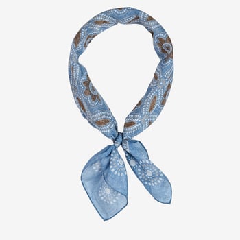 Amanda Christensen Light Blue Cotton Flower Print Bandana Feature