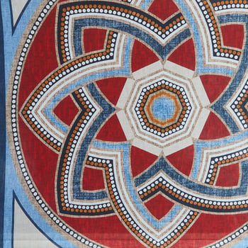 Amanda Christensen Light Blue Cotton Geometrical Print Bandana Pattern