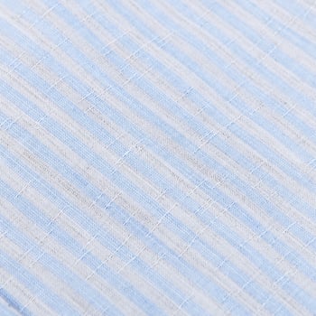 Canali Blue Beige Striped Cotton Linen BD Shirt Fabric