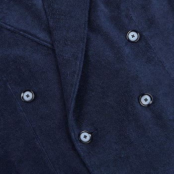 Tagliatore Navy Blue Cotton Towelling DB Blazer Closed