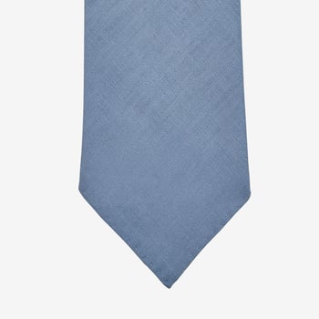 Dreaming of Monday Light Blue 7-Fold Vintage Linen Tie Tip