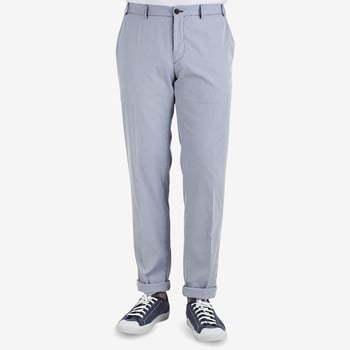 Canali Blue Striped Cotton Blend Chinos Front