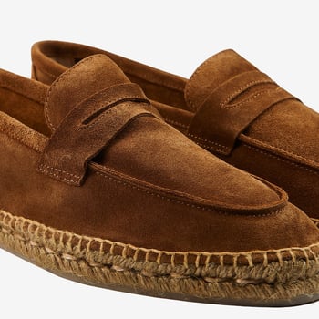 Castañer Tobacco Suede Nacho Casual Loafers Detail