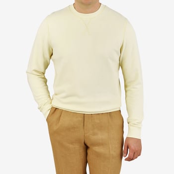 Sunspel Lemon Yellow Cotton Loopback Sweatshirt Front