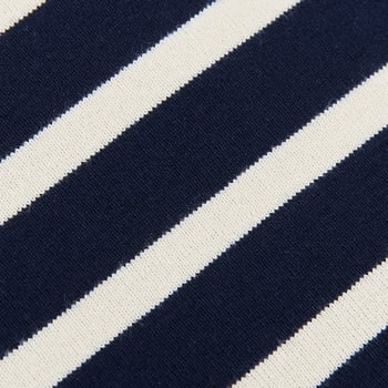 Sunspel Navy Blue Ecru Breton Cotton Sweater Fabric