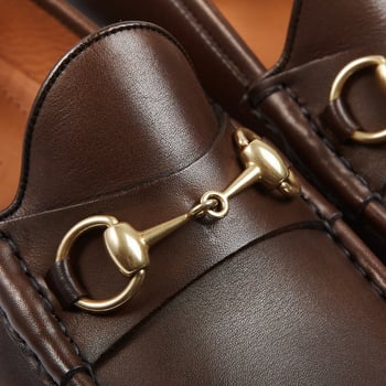 Carmina Brown Funchal Leather Xim Horsebit Loafers Detail