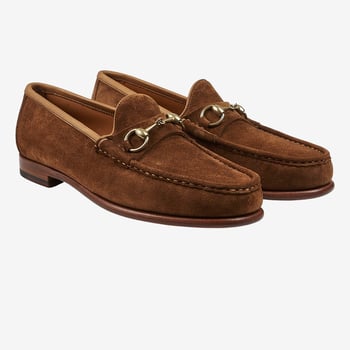 Carmina Tobacco Suede Lether Xim Horsebit Loafers Front