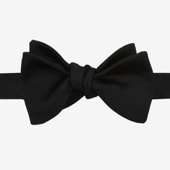 Drake's Black Self Tie Silk Bow Tie Feature3