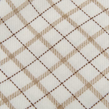 Stenströms Beige Checked Cotton Cashmere 1899 Slim Shirt Fabric