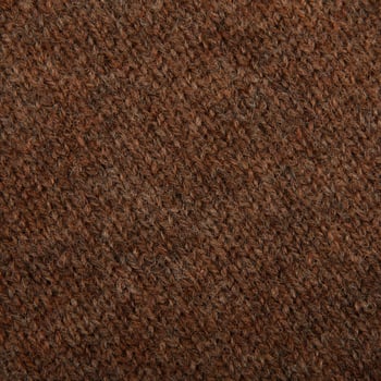 Alan Paine Tobacco Brown Lambswool Crew Neck Fabric