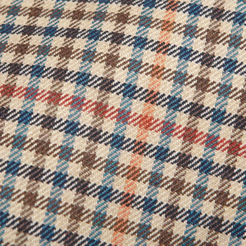 Dreaming of Monday Light Beige Micro Gunclub Checked 7-Fold Wool Tie Fabric
