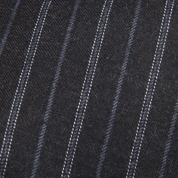 Dreaming of Monday Navy Blue Chalkstripe 7-Fold Vintage Wool Tie Fabric