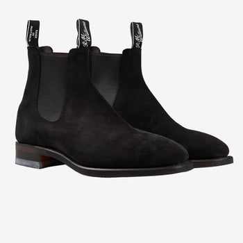 R.M Williams Black Suede Leather Blaxland G Boots Feature